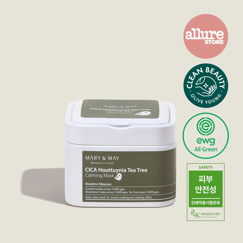 MARY&MAY CICA HOUTTUYNIA TEA TREE CALMING MASK 30PCS