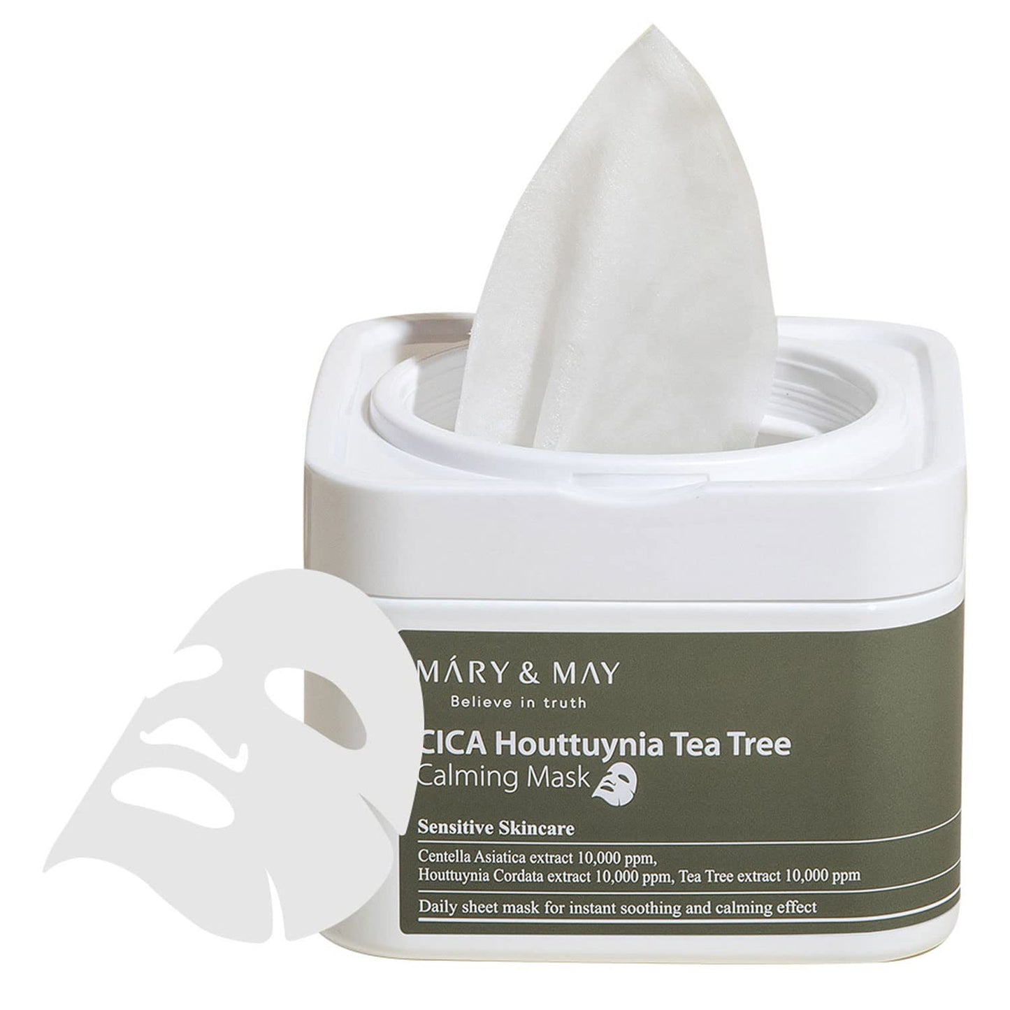 MARY&MAY CICA HOUTTUYNIA TEA TREE CALMING MASK 30PCS