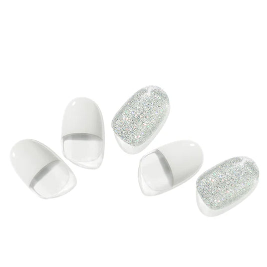 EdgeU Glam White French Gel Nail Strips