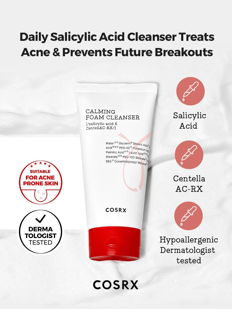 COSRX AC COLLECTION CALMING FOAM CLEANSER (Travel Size 50ML)