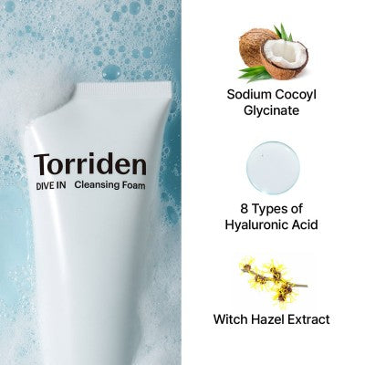 Torriden Dive In Low Molecular Hyaluronic Acid Cleansing Foam 150mL